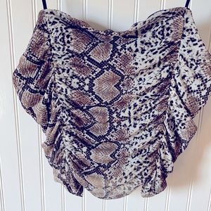 Snakeskin spaghetti strap crop top